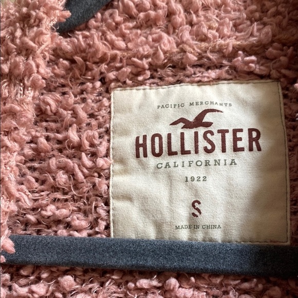 Hollister Cardigan Sweater with Plush Texture, Peach Color, Size S - Picture 4 of 6